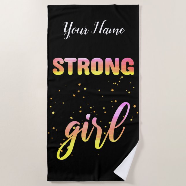 Toalha De Praia Strong Girl Pastel Star (Frente)