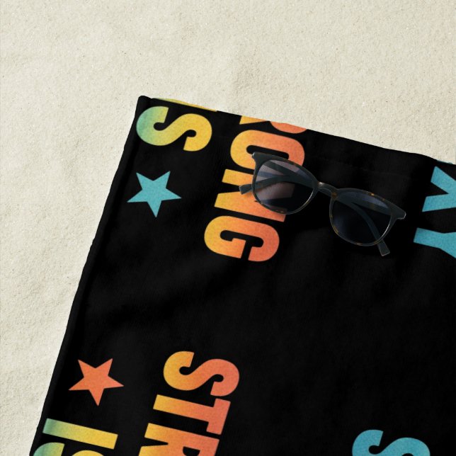 Toalha De Praia Strong Is Sexy Bold Typography Gym Motivation Art (In Situ)
