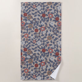 Toalha De Praia Stunning Teal and Magenta Foliage Pattern