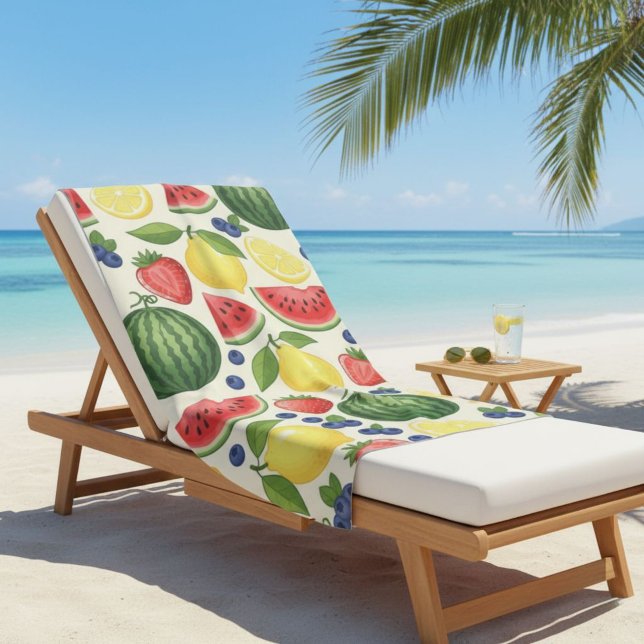 Toalha De Praia Summer Fruit Beach Towel - Watermelon & Assorted  (Criador carregado)