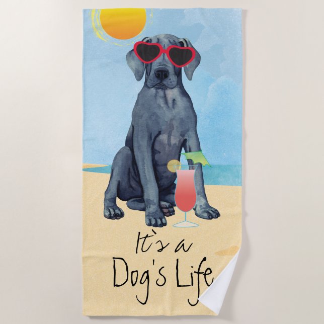 Toalha De Praia Summer Great Dane Beach Towel (Frente)