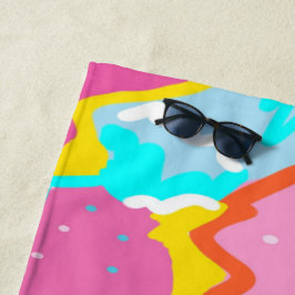 Toalha De Praia Summer Poolside Vibes Abstrato Impressão