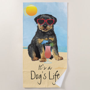 Toalha De Praia Summer Rottweiler