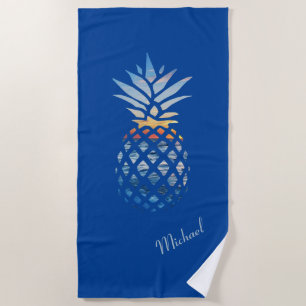 Toalha De Praia Summer Sunset Beach Pineapple