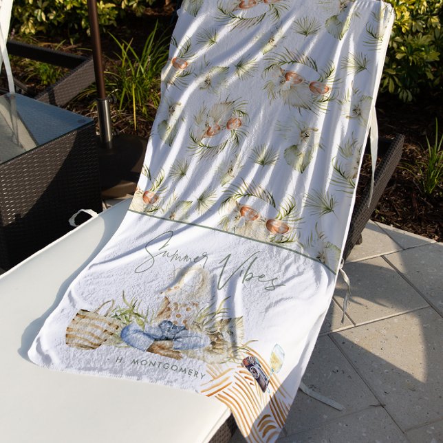 Toalha De Praia Summer Vibes | Boho Bachelorette Weekend (Criador carregado)