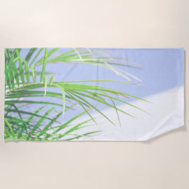 Toalha De Praia Summer Vibes Palm Tree deixa pastel verde pálido