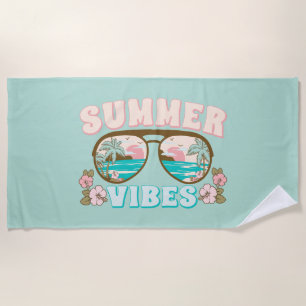 Toalha De Praia Summer Vibes Sunglass Férias Tropicais de Praia