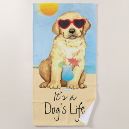 Toalha De Praia Summer Yellow Lab Beach Towel