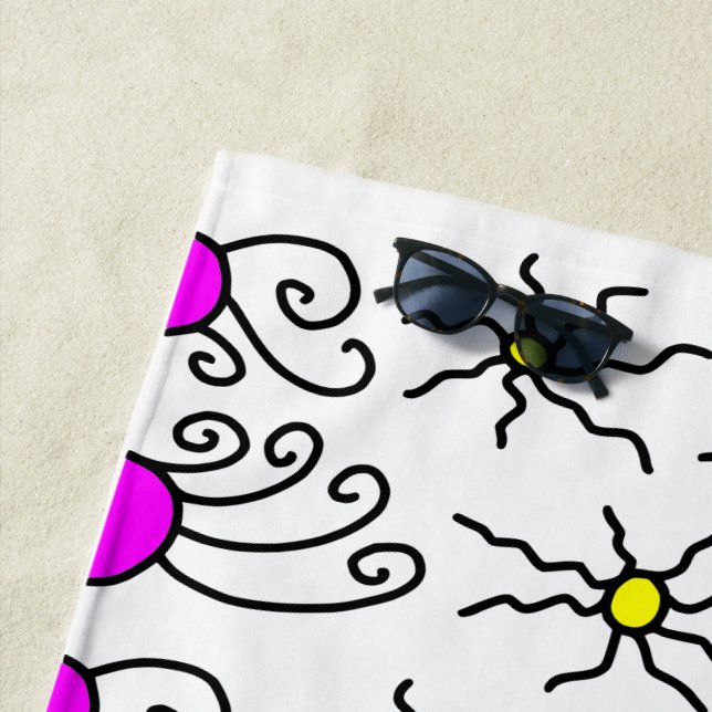 Toalha De Praia Sun Doodle Art (In Situ)