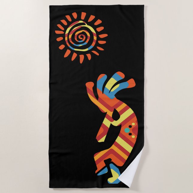 Toalha De Praia Sun Kokopelli Southwestern Beach Towel (Frente)
