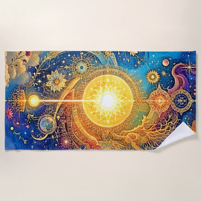 Toalha De Praia Sun Mandala Cósmica (Frente)
