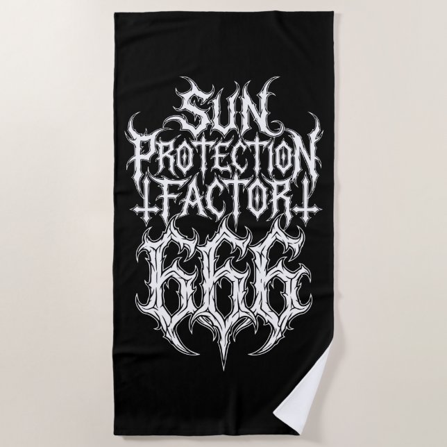 Toalha De Praia Sun Protection Factor 666 Metal Logo (Frente)