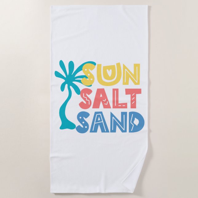 Toalha De Praia Sun Salt Sand Summer Vibes (Frente)