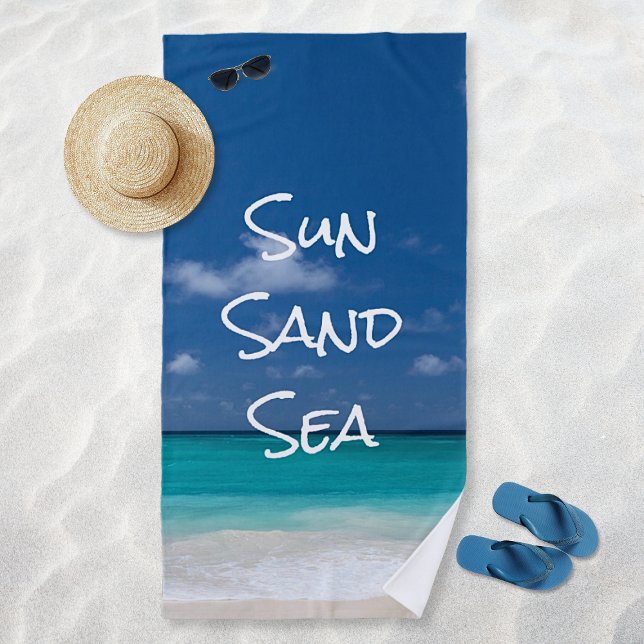 Toalha De Praia Sun Sand Sea Tropical Beach Turquoise Water (Sun Sand Sea Tropical Beach Turquoise Water Beach Towel)