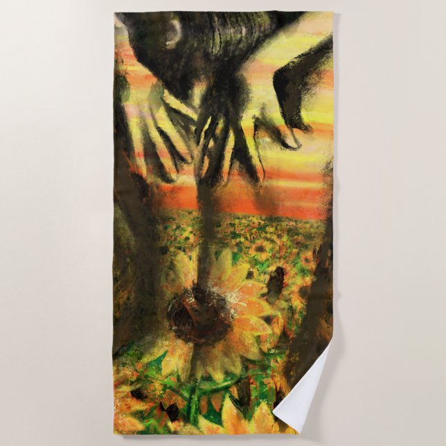Toalha De Praia Sunflower Dancing Beach Towel (Frente)