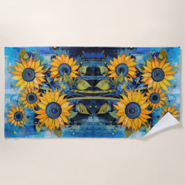Toalha De Praia Sunflowers Wildflowers Flower Mixed Media Design