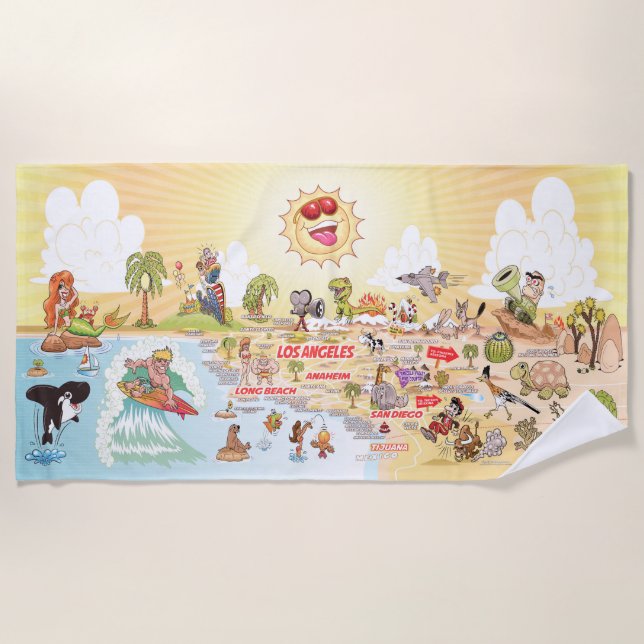 Toalha De Praia Sunset Beach Blanket da Califórnia do Sul (Frente)