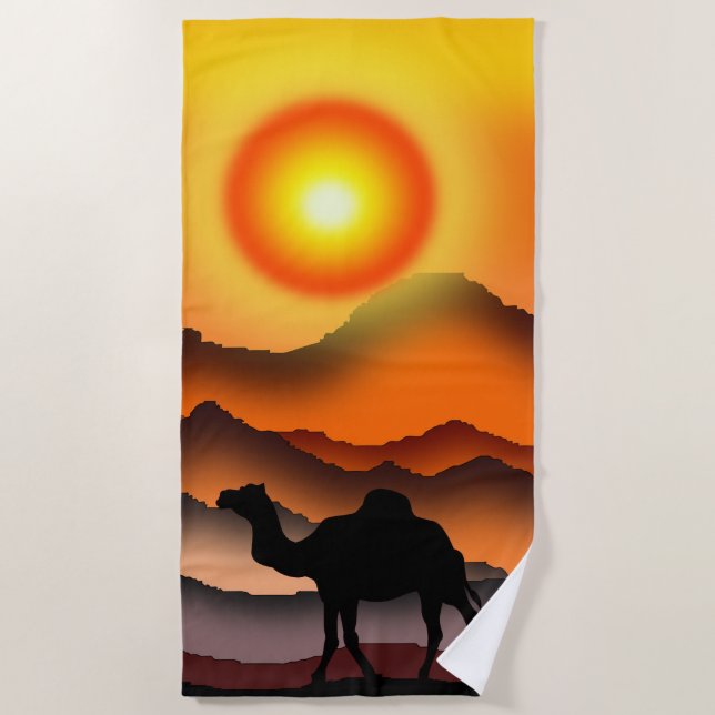 Toalha De Praia Sunset Camel Beach Towel (Frente)