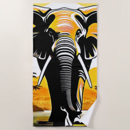 Toalha De Praia Sunset de Elefante Majestoso