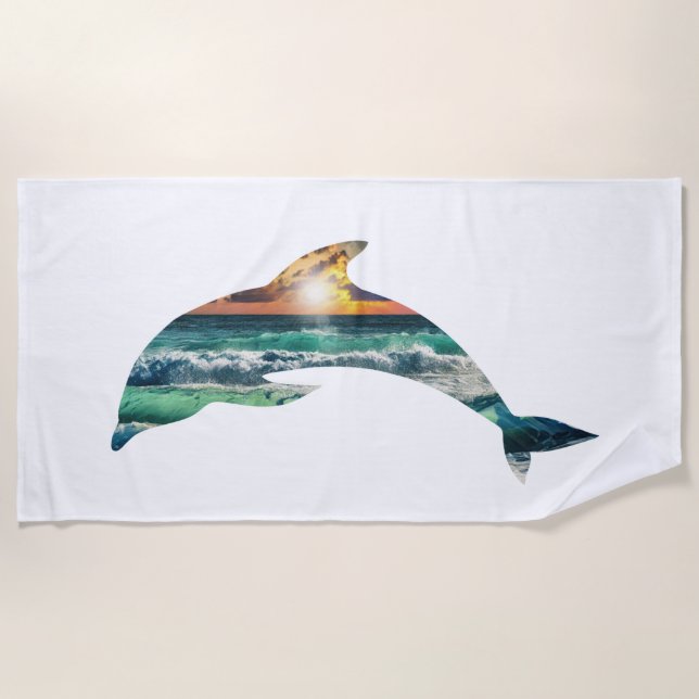 Toalha De Praia Sunset Dolphin Beach (Frente)