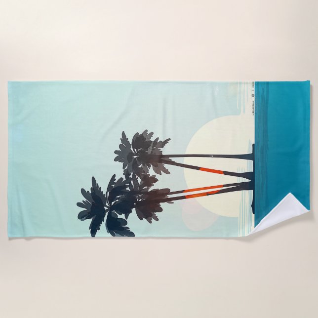 Toalha De Praia Sunset Palms Beach Towel (Frente)