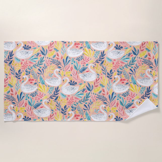 Toalha De Praia Suores brancos a rosa pálido (Frente)