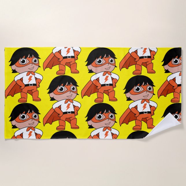 Toalha De Praia Super Boy Action Hero (Frente)