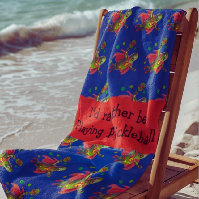 Toalha De Praia Super Pickleman Personalizado (Personalize this fun Pickleman beach towel)