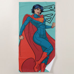 Toalha De Praia Supergirl Hovering in Blue Suit
