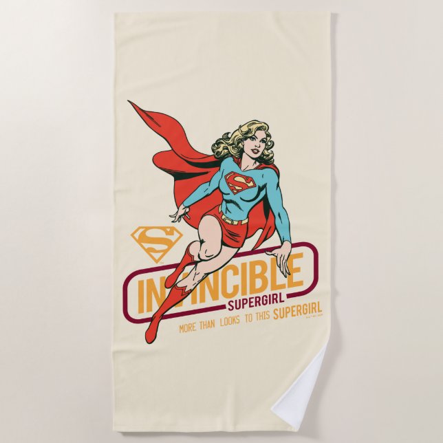 Toalha De Praia Supergirl Invencível - Gráfico Retroativo (Frente)