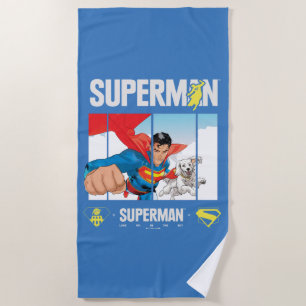 Toalha De Praia Superman e Krypto Tomar Voo