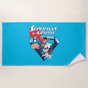 Toalha De Praia Superman & Krypto Soar