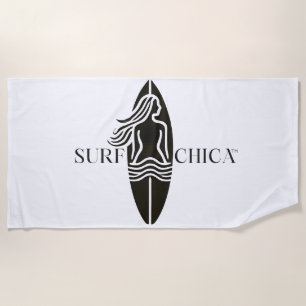 Toalha De Praia Surf Chica® Beach Towel - Logotipo do Estilo de Vi
