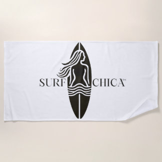 Toalha De Praia Surf Chica® Beach Towel - Logotipo do Estilo de Vi