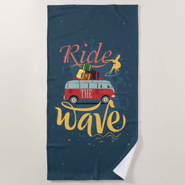 Toalha De Praia Surf Ride the Wave Beach Towel (Frente)