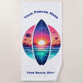 Toalha De Praia Surfboard no Sunset