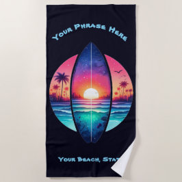 Toalha De Praia Surfboard no Sunset