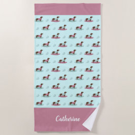 Toalha De Praia Surfing Dachshunicamente Beach Towel