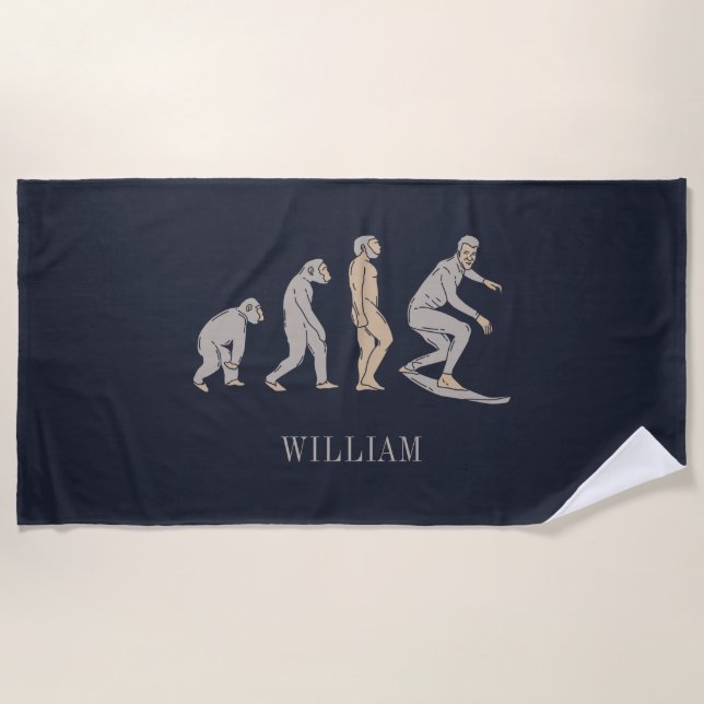 Toalha De Praia Surfing Evolution Surfboard Beach Sports (Frente)