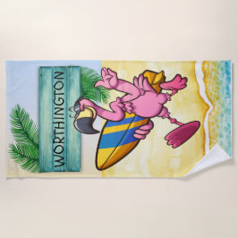 Toalha De Praia Surfing Flamingo Beach Towel