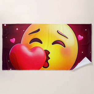 Toalha De Praia Sweet Kiss Heart Emoji
