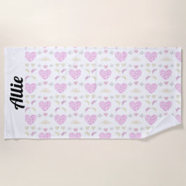 Toalha De Praia Sweet romantic valentine heart