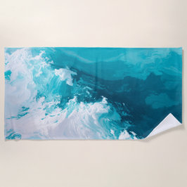 Toalha De Praia Swirling Turquoise Waves Abstract Ocean Wave Art