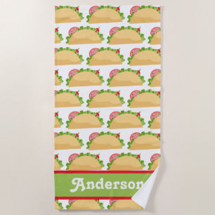 Toalha De Praia Taco Pattern Personalizado Beach Towel