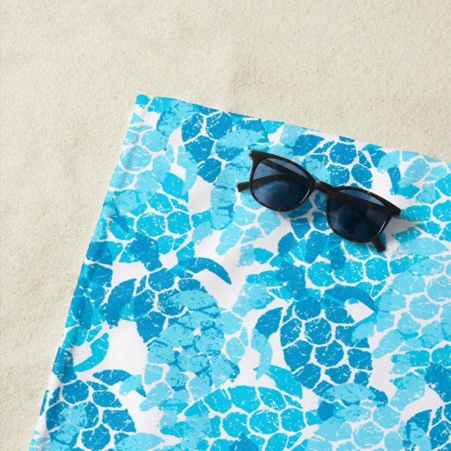 Toalha De Praia Tapa havaiano da tartaruga de mar de Honu - (In Situ)