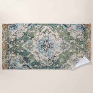Toalha De Praia Tapis antique vert