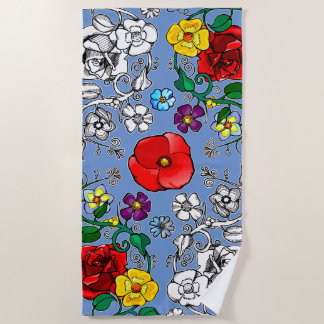 Toalha De Praia Tapis de fleurs au coquelicot