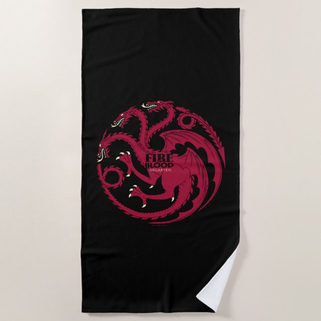 Toalha De Praia Targaryen Sigil - Fire & Blood (Frente)