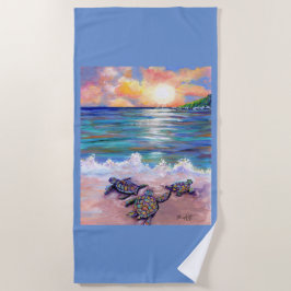 Toalha De Praia Tartarugas havaianas do mar dos bebês na praia