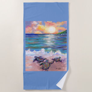 Toalha De Praia Tartarugas havaianas do mar dos bebês na praia